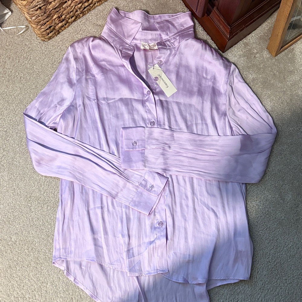 Women's Lavender Button-Down Shirt